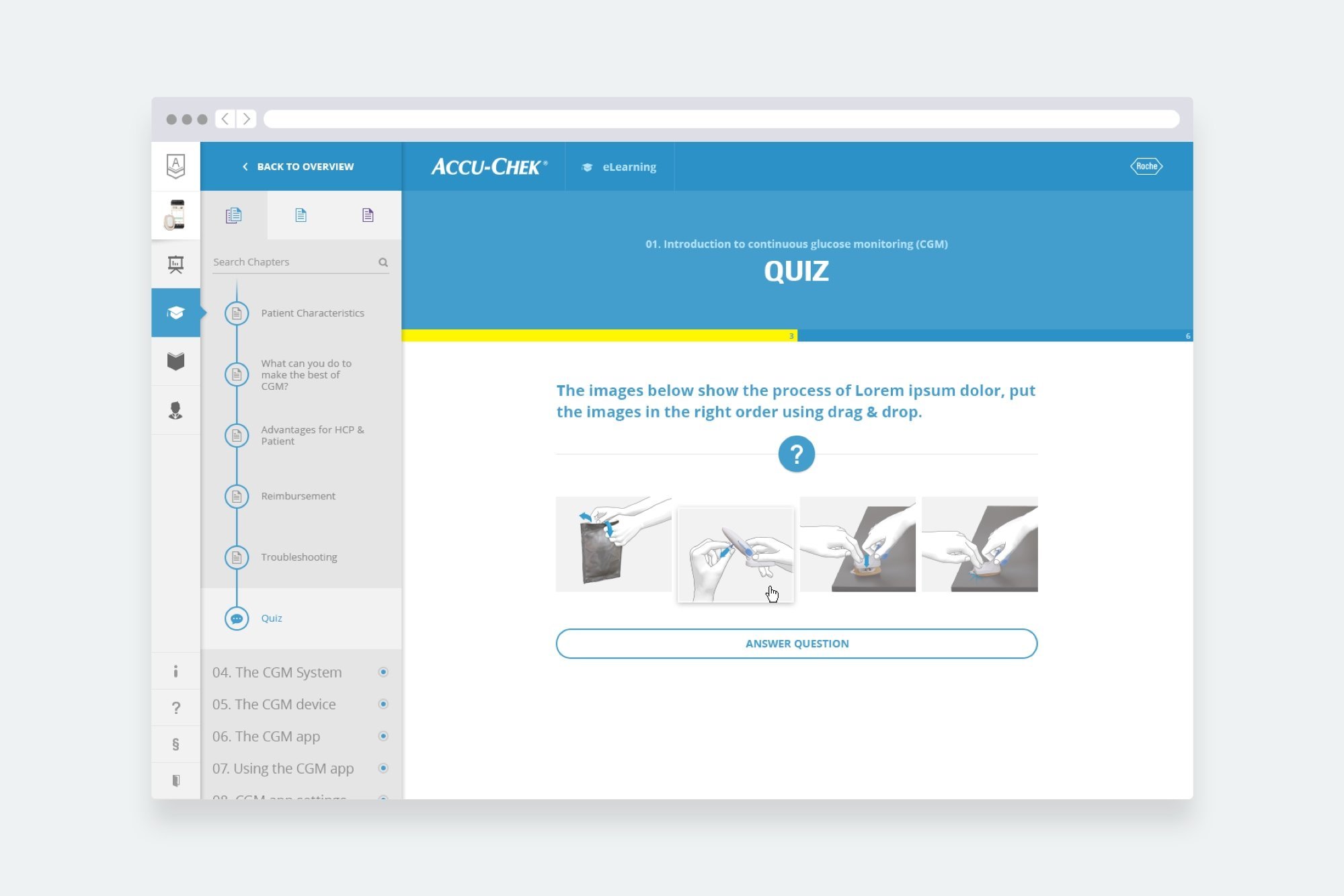 Quizfrage in der Accu-Chek Academy Lernplattform